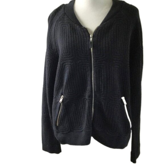Anthropologie Moth Textured Black Bomber Jacket m - Picture 10 of 10